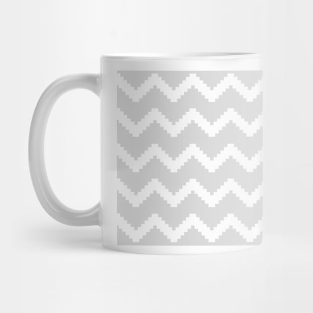 Zigzag geometric pattern - gray and white. by kerens